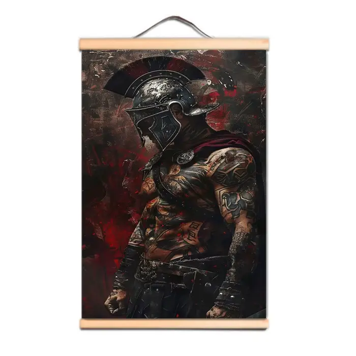 Tapisserie d'art de guerriers spartiates Vintage, décor artistique mural drôle, drapeau, armure grec