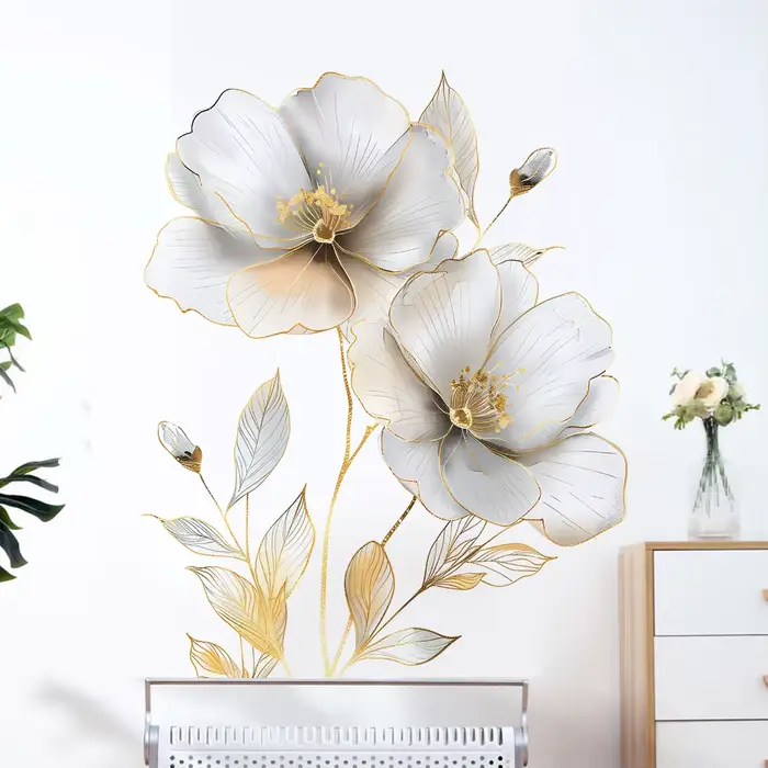 Autocollant mural de belles fleurs