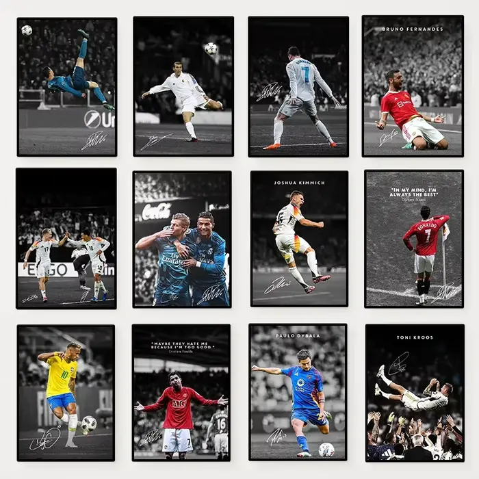 Affiche de Portrait de joueur de Sport de Football moderne