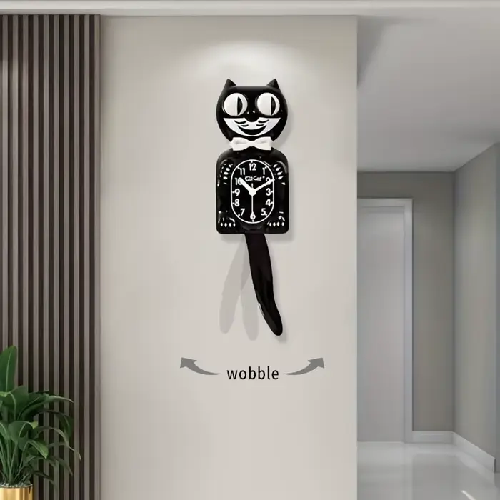 Horloge murale en forme de chat de dessin animé