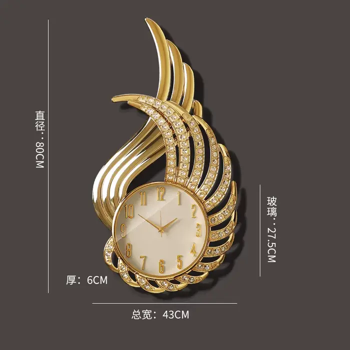 Horloge murale dorée pour chambre à coucher, art esthétique, horloge murale moderne de luxe, horloge murale silencieuse pour bureau, mécanisme silencieux, accessoires de décoration intérieure