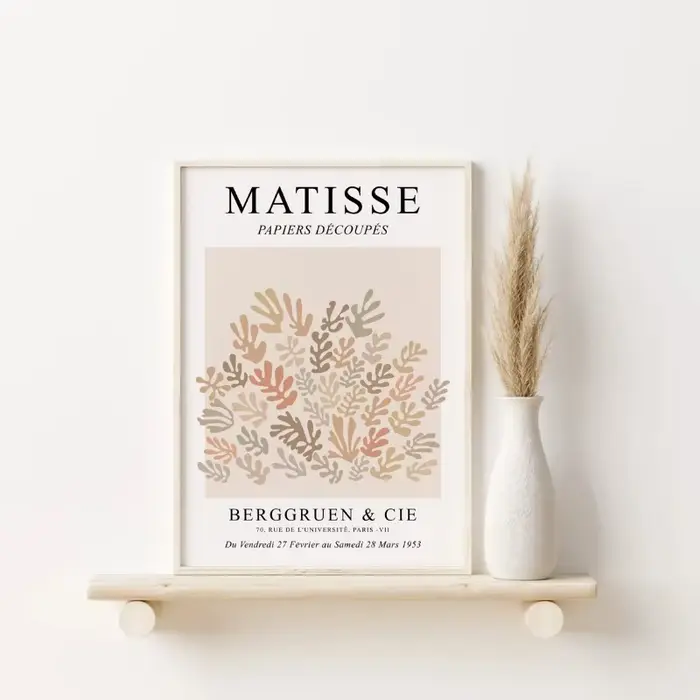 Affiche rétro abstraite beige neutre style Matisse