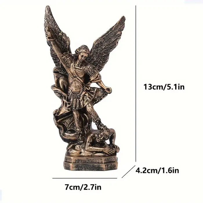 Statue d'Arcange de San Miguel Statue de Saint Michel en résine bronzée Collection Saint Michel l'Ar