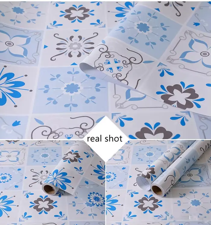 Tapis de sol auto-adhésifs pelables, autocollants de carreaux de cuisine, épais, résistant à l'usure, non ald, imperméable, douche, décoration d'intérieur