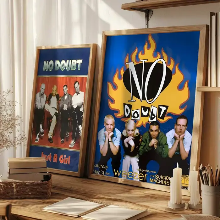 Affiche sur toile « No D-Doubt » avec peinture et calligraphie