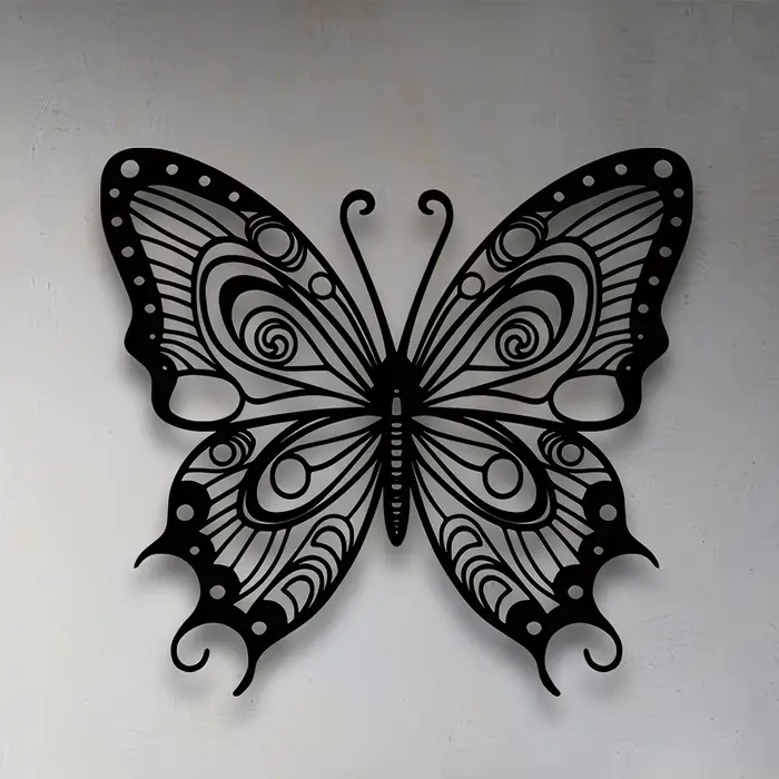 Décoration murale en métal en forme de papillon
