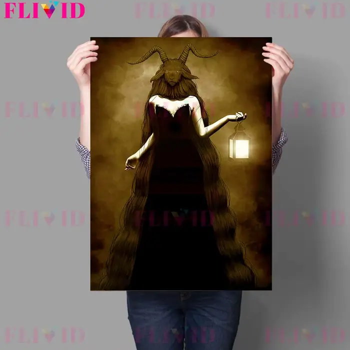 Vampire noir voile Portrait gothique Masque mur Art toile peinture décor à la maison effrayant