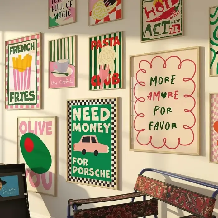 Affiche d'art culinaire colorée