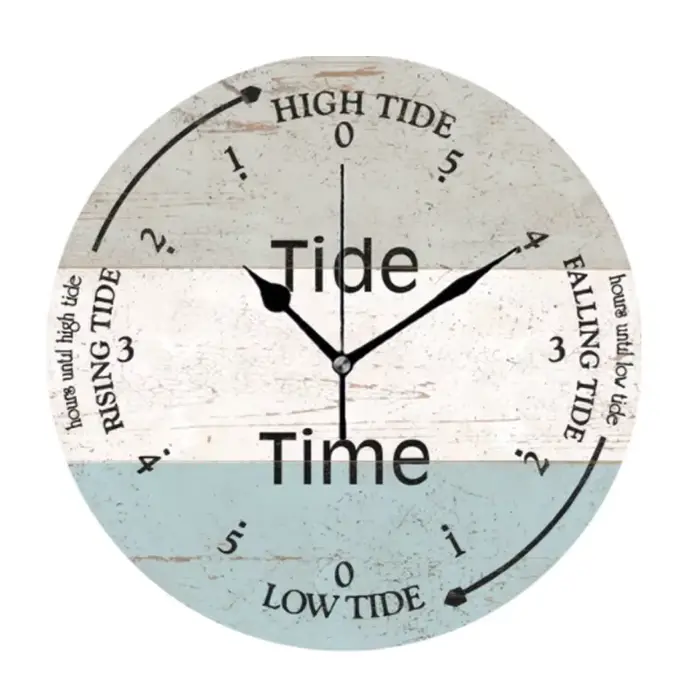 Horloges murales décoratives rustiques Beach Ocean Tide Time