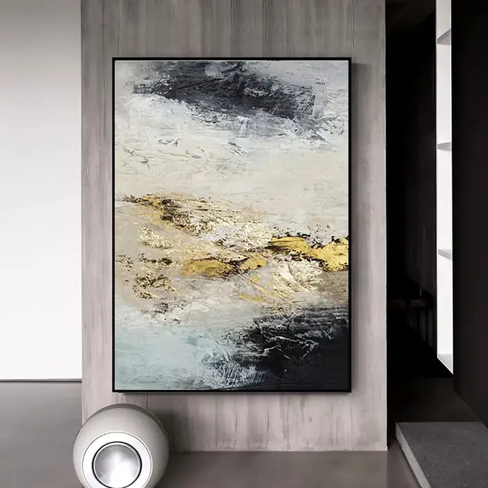 Peinture à l'huile peinte à la main sur feuille d'or