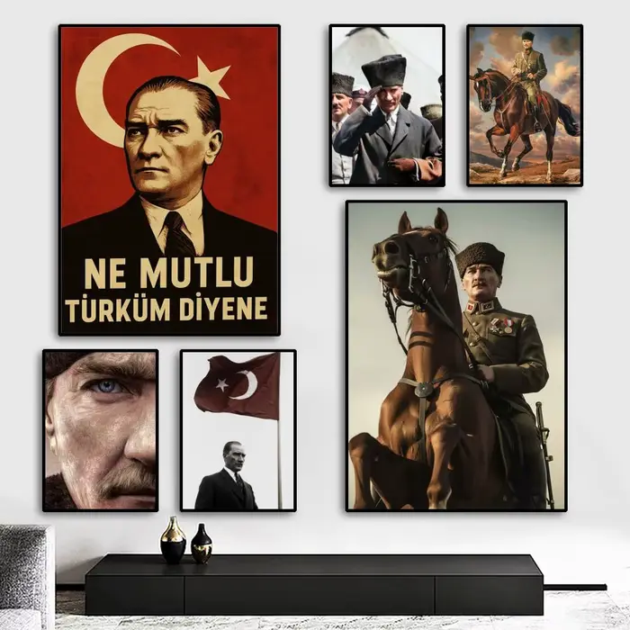 M-Mustafa Kemal Atatürk affiche HD impression toile personnalisée murale Art