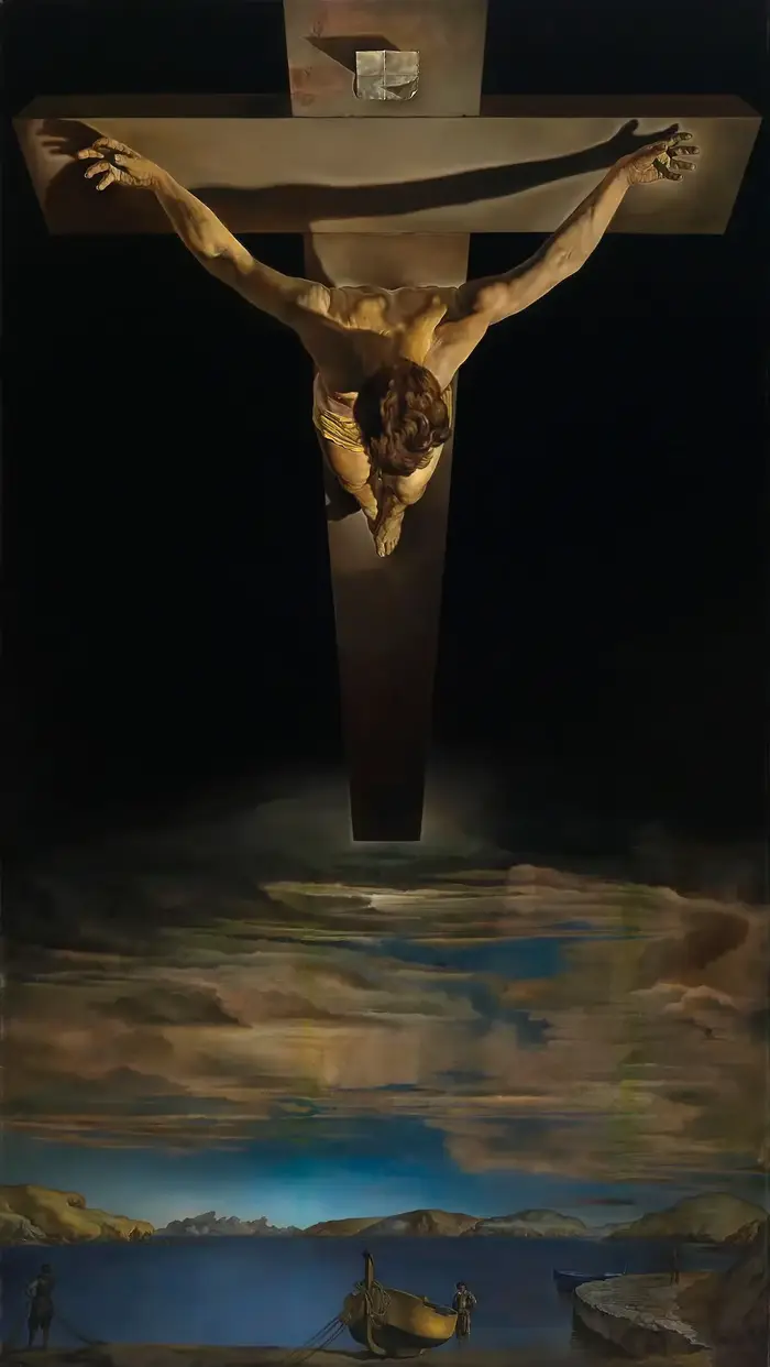SALVADOR DALI CHRIST ON THE CROSS ST Chain HN, Art Picture Print Canvas Poster,Home Wall Decor