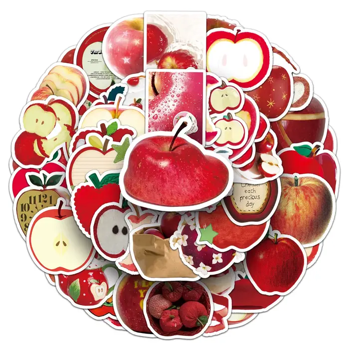 10/50 PIÈCES Apple Graffiti Autocollants INS Style Fruits Dessin Animé Décoration BRICOLAGE Réfrigér