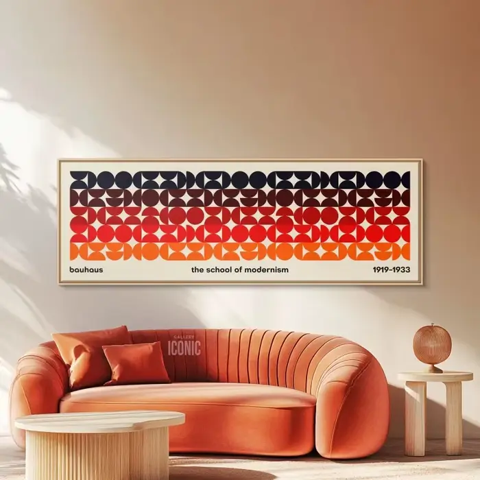 Toile moderne du milieu du siècle, impression panoramique, sans cadre, Art Bauhaus |   Toile d'art m