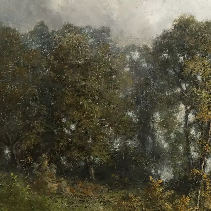 Toile de peinture à l'huile de vache prairie
