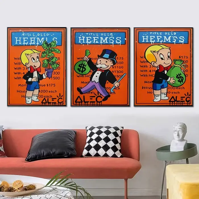 Décoration murale de dessin animé Orange
