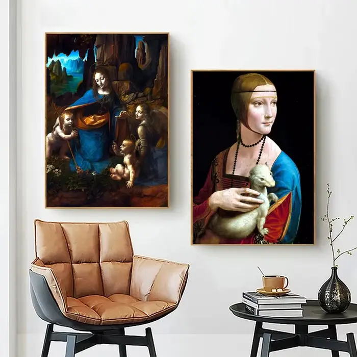 Célèbre illustration Leonardo Da Vinci Mona Lisa salvator Mundi