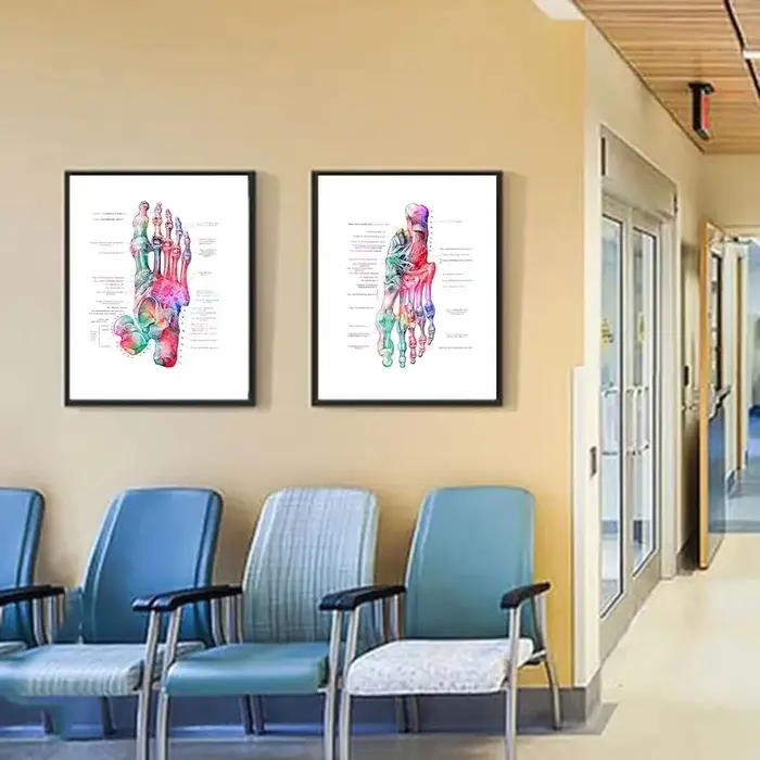 Peinture sur toile imprimée d'anatomie des os du pied