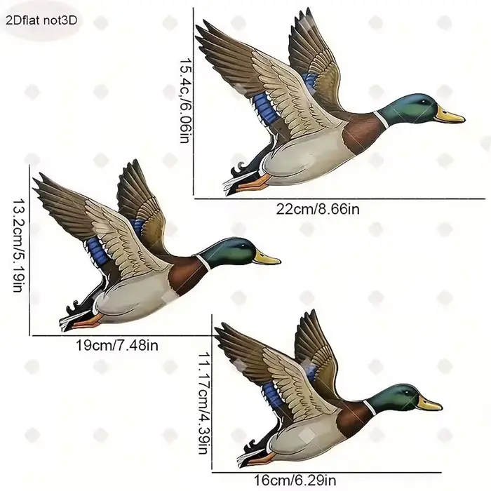 Décoration murale en bois de canard colvert (3 pièces)