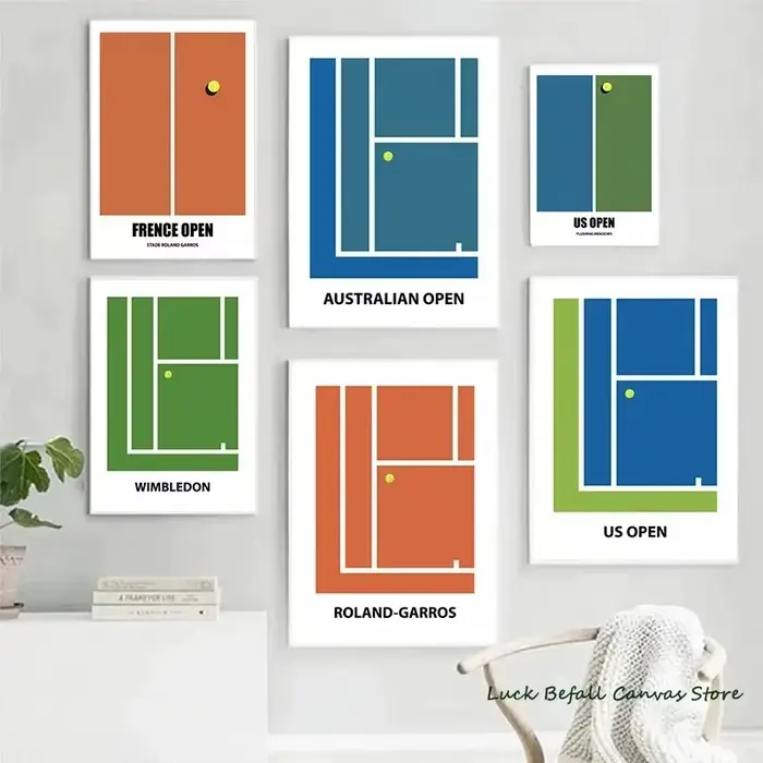 Affiches minimalistes de Tennis Grand Slam