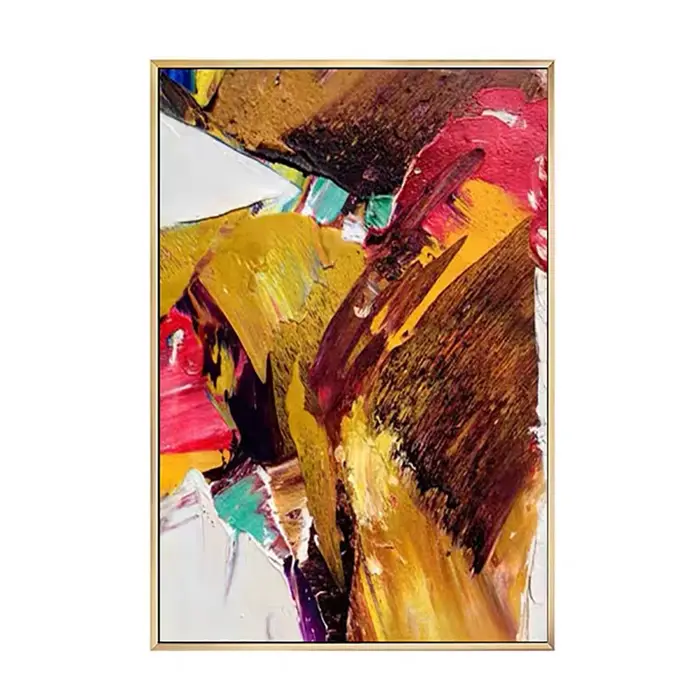 Peinture à l'huile abstraite peinte à la main sur toile, peinture de document bstarct texturée moder