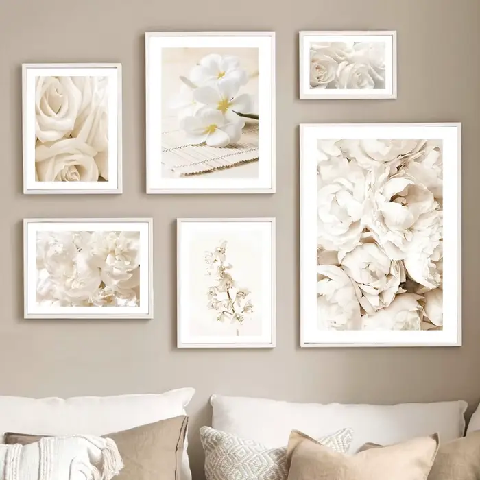 Peinture sur toile murale avec fleurs de rose
