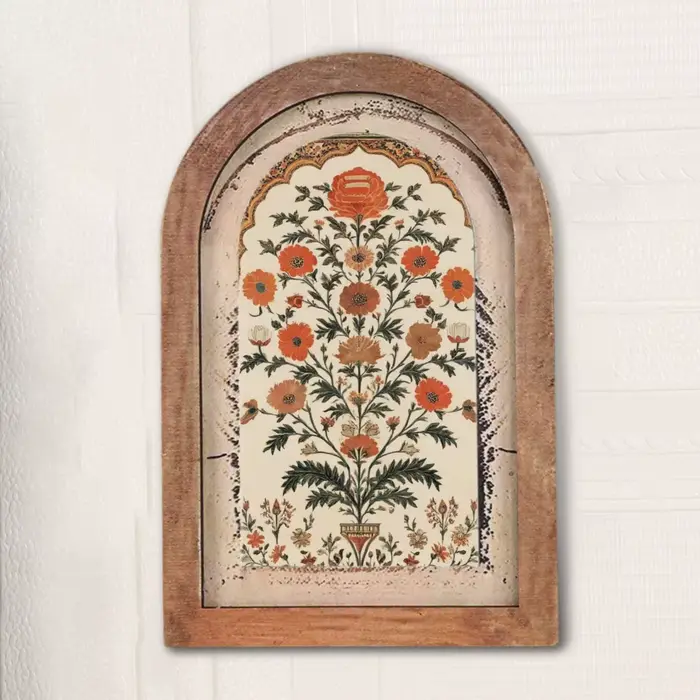 Décoration murale vintage en bois cintrée