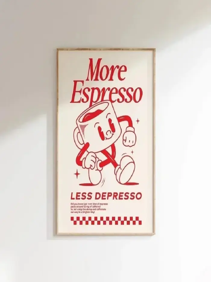 Affiche murale « Plus d'expresso