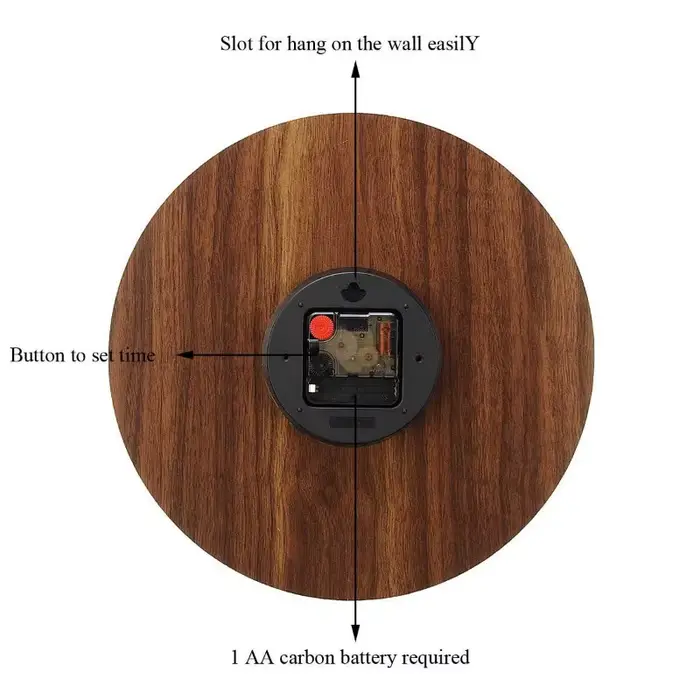Horloge murale lumineuse 12 pouces en bois