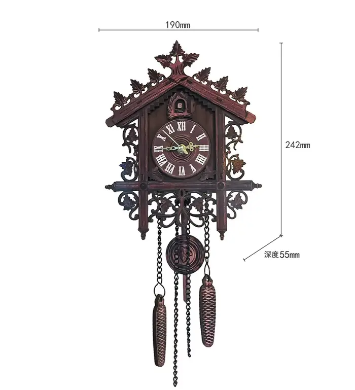 Horloge murale coucou Vintage, fabriquée à la main, en bois, silencieuse, pour la décoration de la m