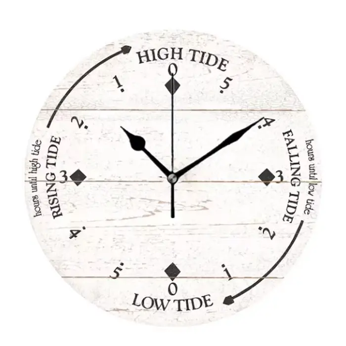 Horloges murales décoratives rustiques Beach Ocean Tide Time