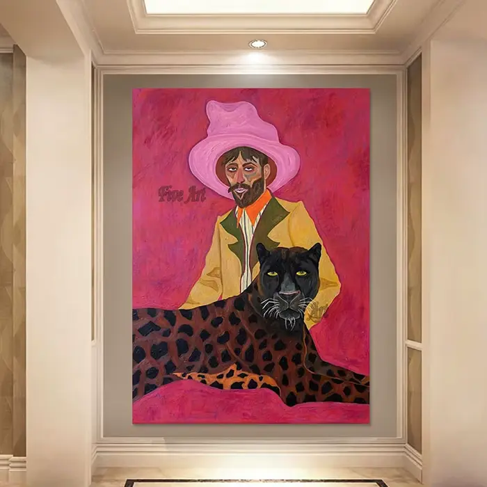 Peinture à l'huile acrylique abstraite d'homme