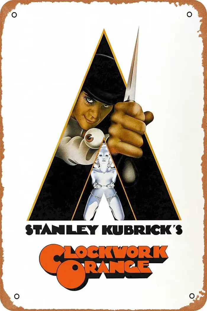 Affiche de film Orange mécanique, panneau métallique rétro pour café, Bar, décoration murale de mais