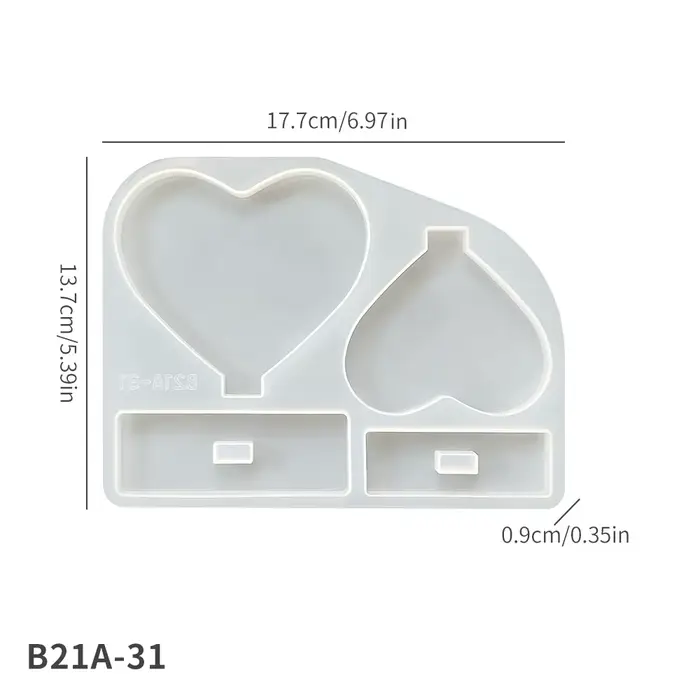 S0273 Moules en silicone pour cadre photo en forme de cœur, pour la création de cadres photo DIY en 
