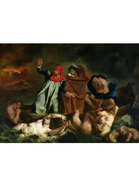 Affiche d'artiste Eugene Delacroix Liberty leader du gens, révolution française, peinture sur toile 
