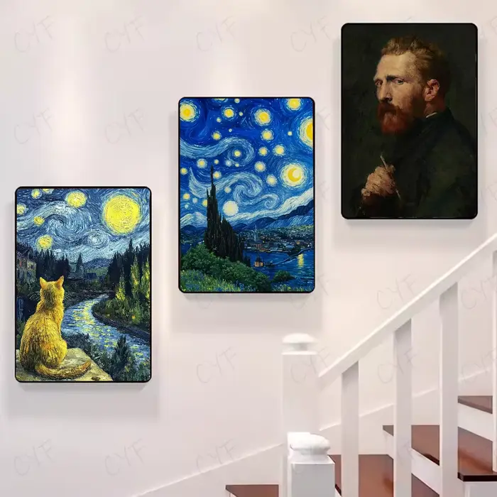 Peintures célèbres Vincent Willem van Gogh affiche HD art mur collant étanche maison salon chambre bar décoration esthétique