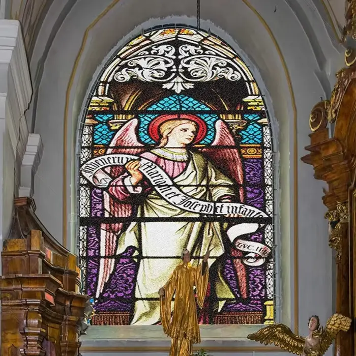 Autocollants pour vitraux, Film de confidentialité, Style église, statique, Films décoratifs givrés pour vitres, taille personnalisée