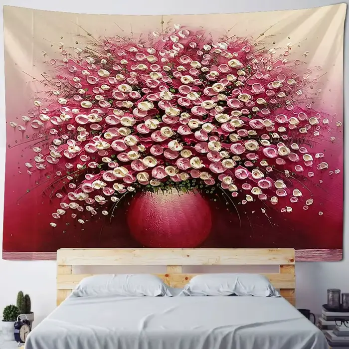 Salon chambre décoration murale Vintage peinture à l'huile tapisserie plante fleur tenture