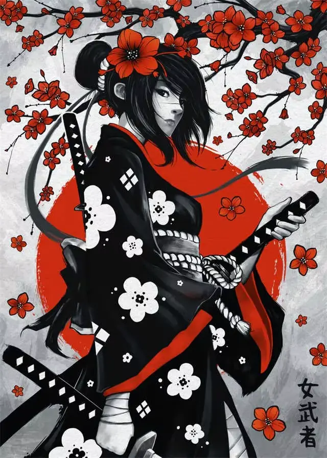 Peinture à l'encre japonaise Duel samouraï, affiche de citation célèbre, paysage de voyage esthétiqu
