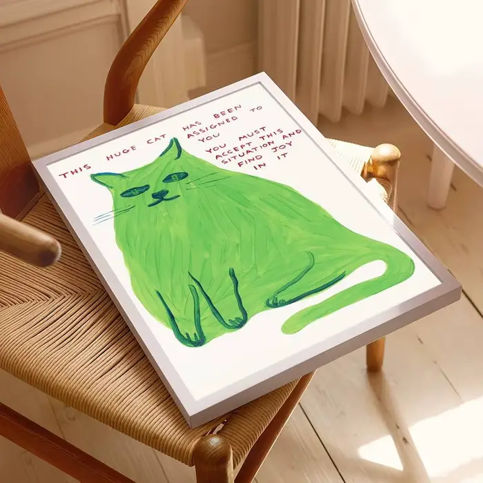 Peinture David Shrigley Art – Impressions et affiches de qualité supérieure, décoration vintage pour