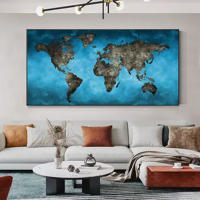 Décoration murale moderne carte du monde