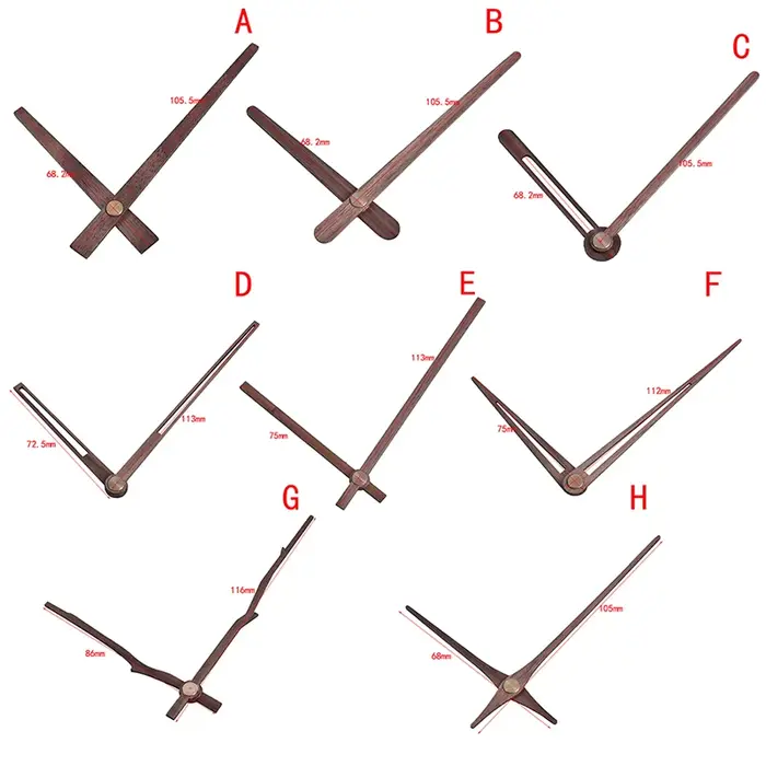 Aiguilles d'Horloge Murale en Bois de 12 Pouces, Pièce de Rechange à Quartz pour Bricolage