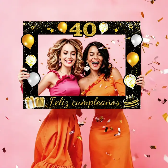 Cadre photo noir doré pour anniversaire 30/40/50/60/70 ans
