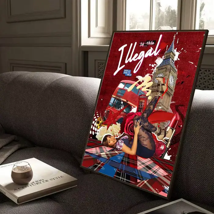 Affiche musicale Pink P-Pantheress Rapper, impression murale autocollante, imperméable, décor esthétique pour la maison, la chambre à coucher, le bar, le couloir