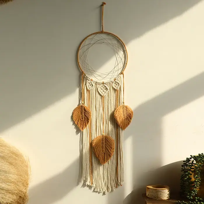 Grand Attrape-rêve Mural en Macramé de Style Boho, Décoration de Noël pour la Maison, Chambre à Couc