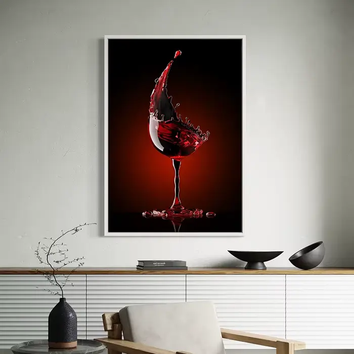 Affiche de verre à vin rouge, peinture sur toile imprimée, tableau d'art mural de cuisine moderne pour salle à manger, Bar, décoration de maison Cuadros
