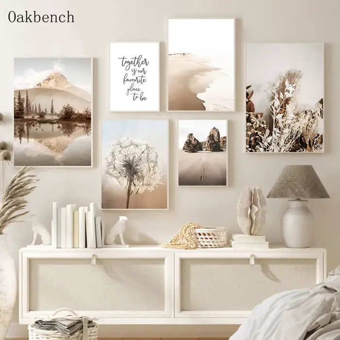 Toile d'art de paysage de montagne et de mer