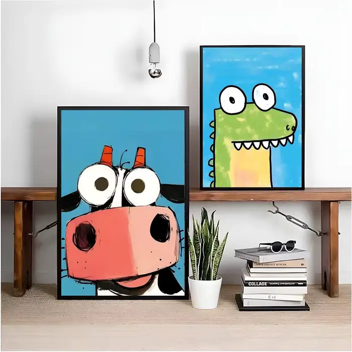 Peinture d'animaux amusants de style dessin animé