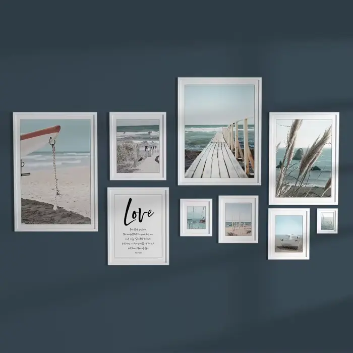 Peinture sur toile nordique de paysage marin