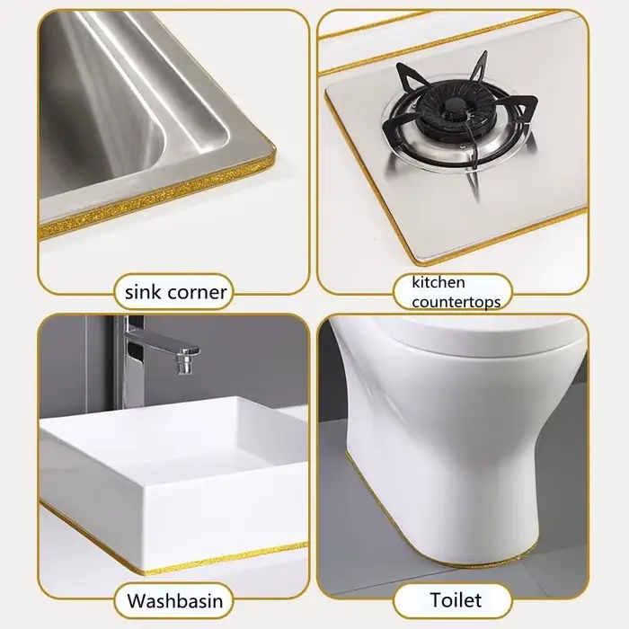 Bande de Bord Auto-Adhésive pour Décoration Murale de Fond, Ruban Anti-moisissure pour Carrelage, Co